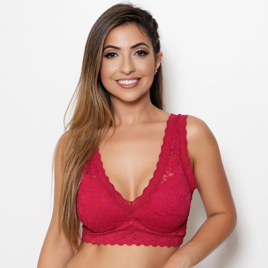 Top Rendado com Bojo Casquinha Costas em V