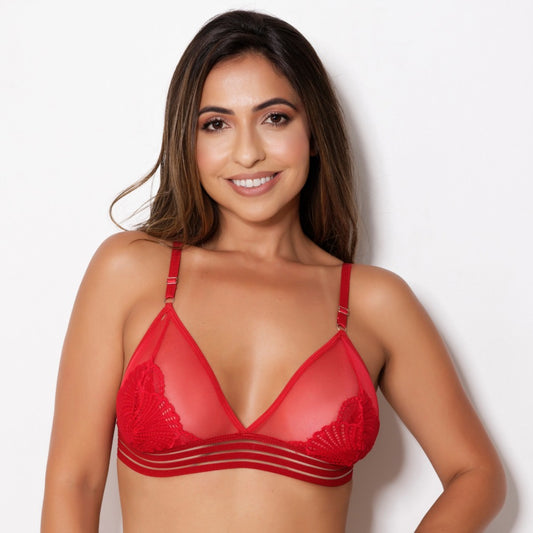 Top Sutiã Tule Rendado